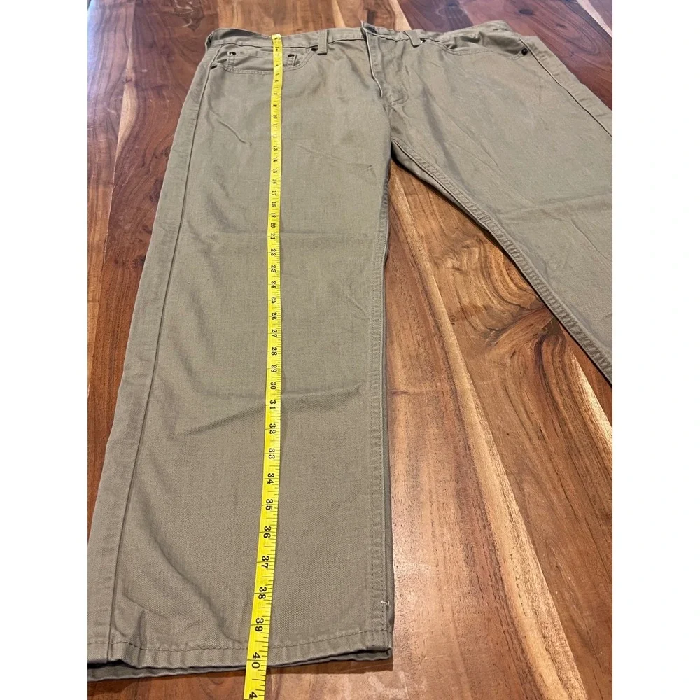 Levis 505 Regular Fit Straight Leg Khaki Tan Twill Pants Mens 36x30 00505-0718